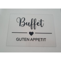 Acrylschild Buffet transparent 18 x 13 cm