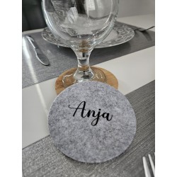 Filzuntersetzer personalisiert mit Namen Filz Untersetzer wieder verwendbare Gastgeschenke für Hochzeit Konfirmation Feier Party