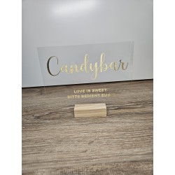 Acrylschild Candybar transparent ca. 18 x 13 cm