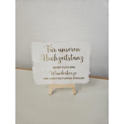 Acrylschild Hochzeitstanz Wunderkerzen transparenter oder weißer Acryl