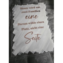 Willkommensschild aus Acryl Personalisiert 50 x 70 cm Hochzeit