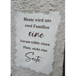 Willkommensschild aus Acryl Personalisiert 50 x 70 cm Hochzeit